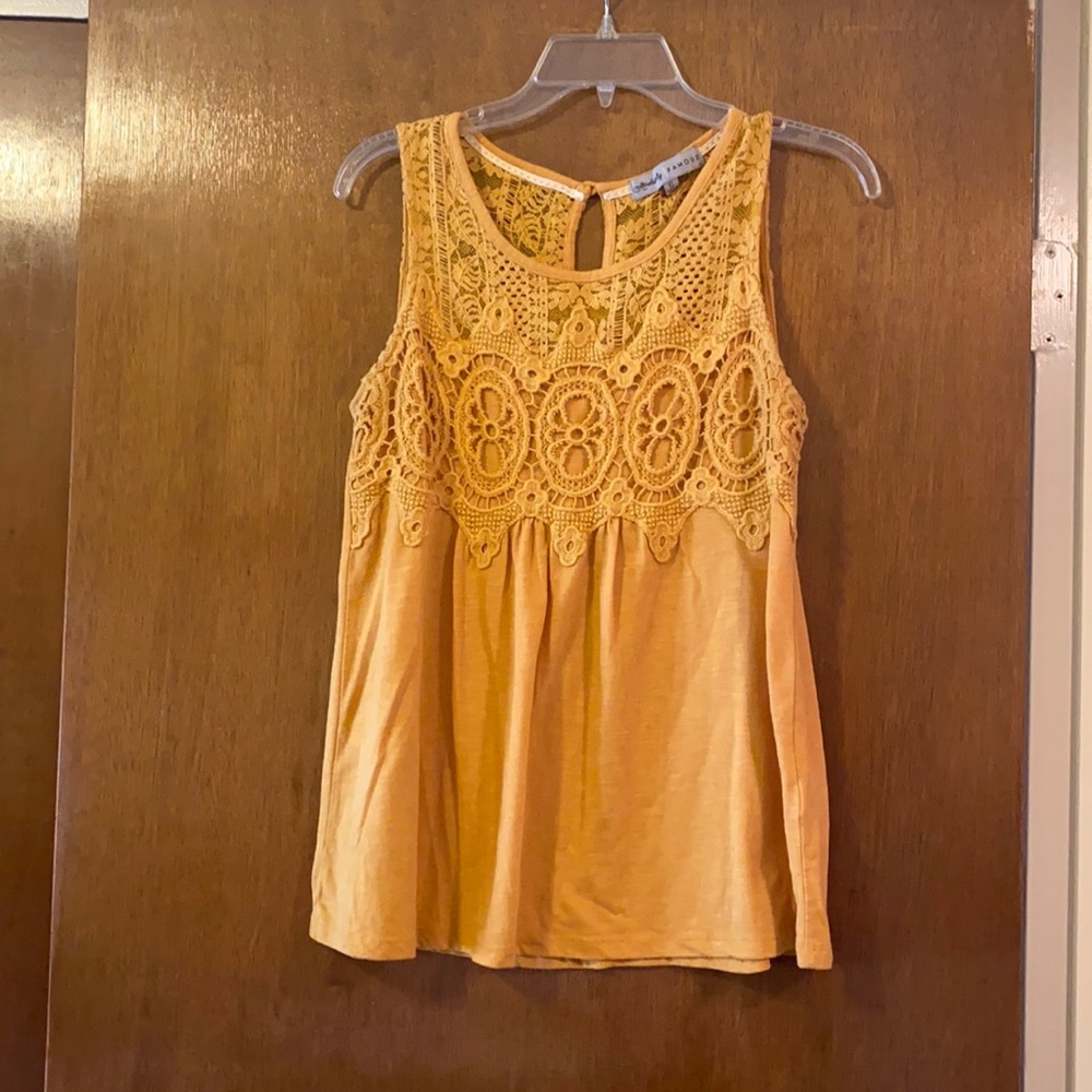 Gold Lace Tank Top